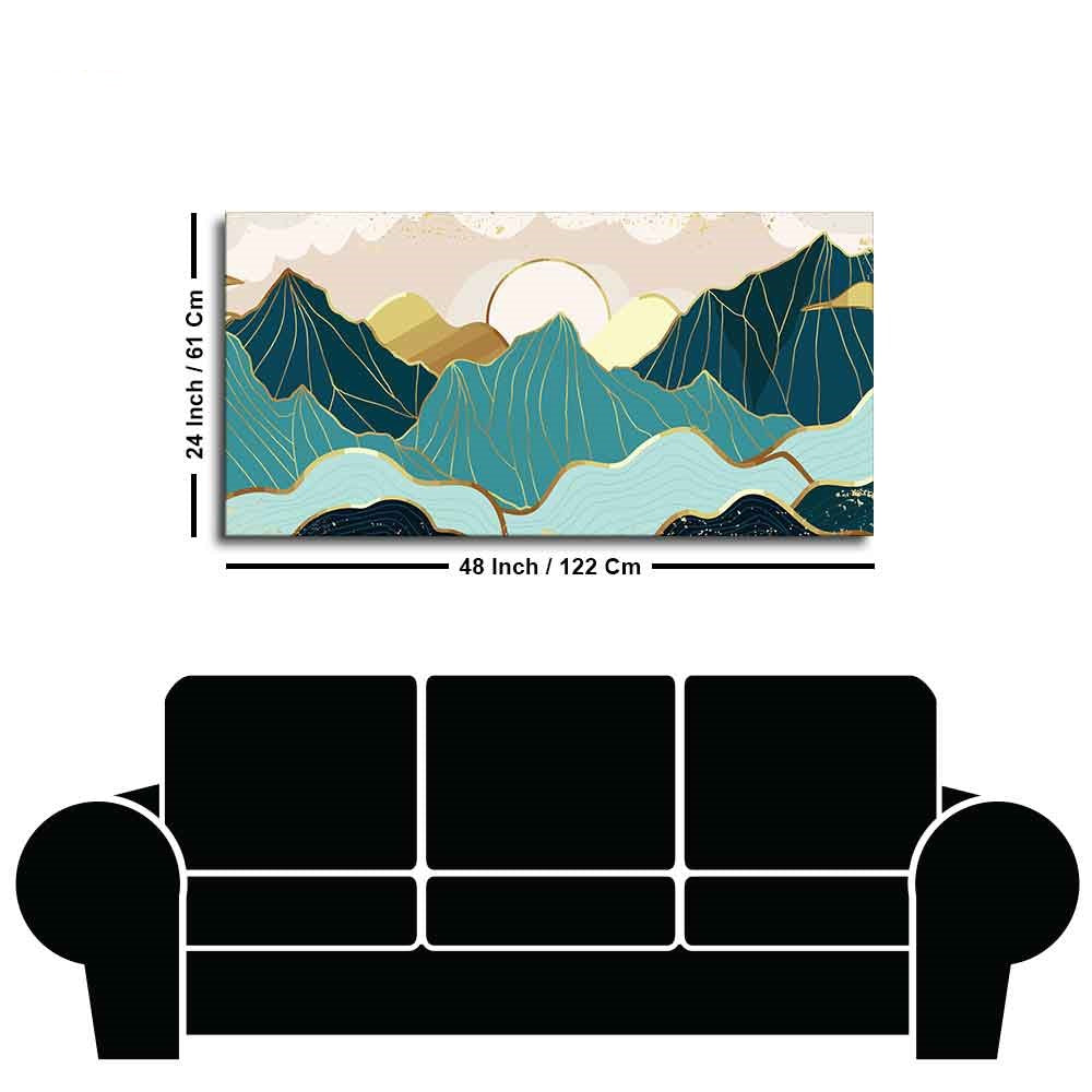 Sunrise Abstract Mountains Canvas wall Painting