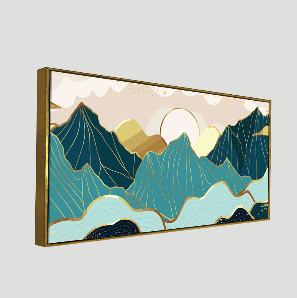 Sunrise Abstract Mountains Canvas wall Painting