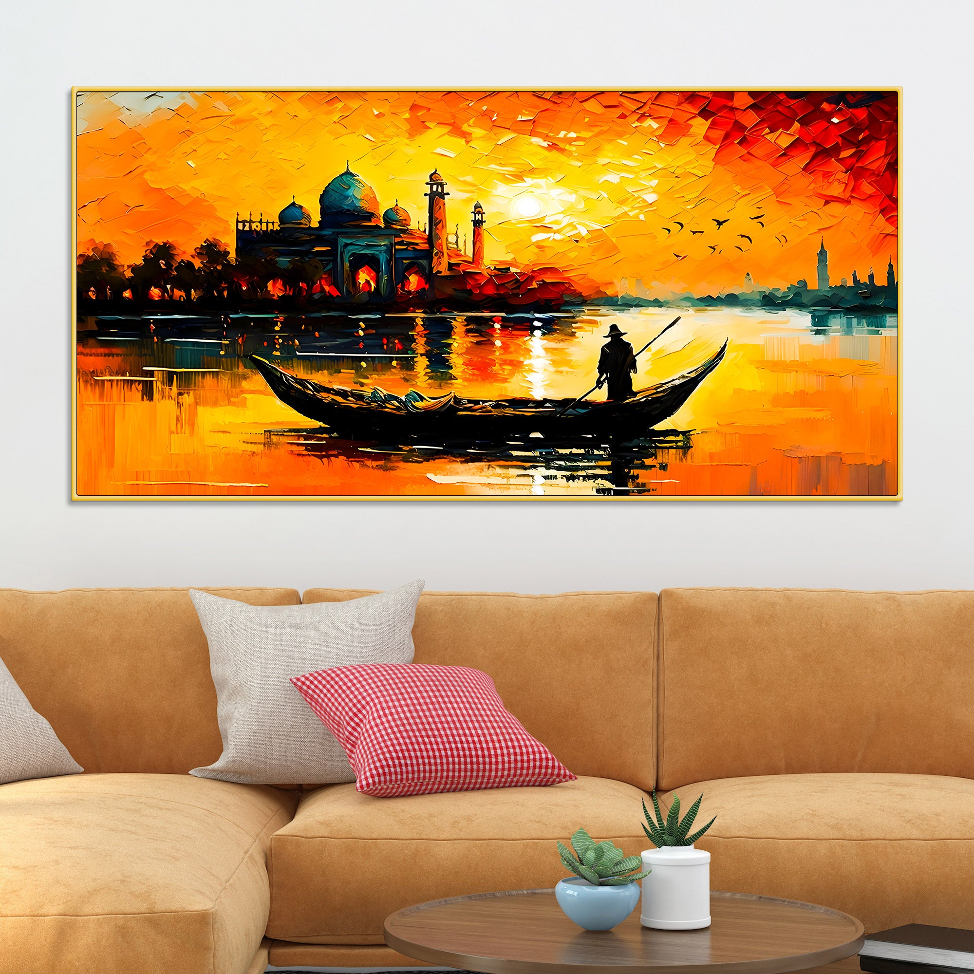 sunset-boat-wall-art-painting-for-stylish-home