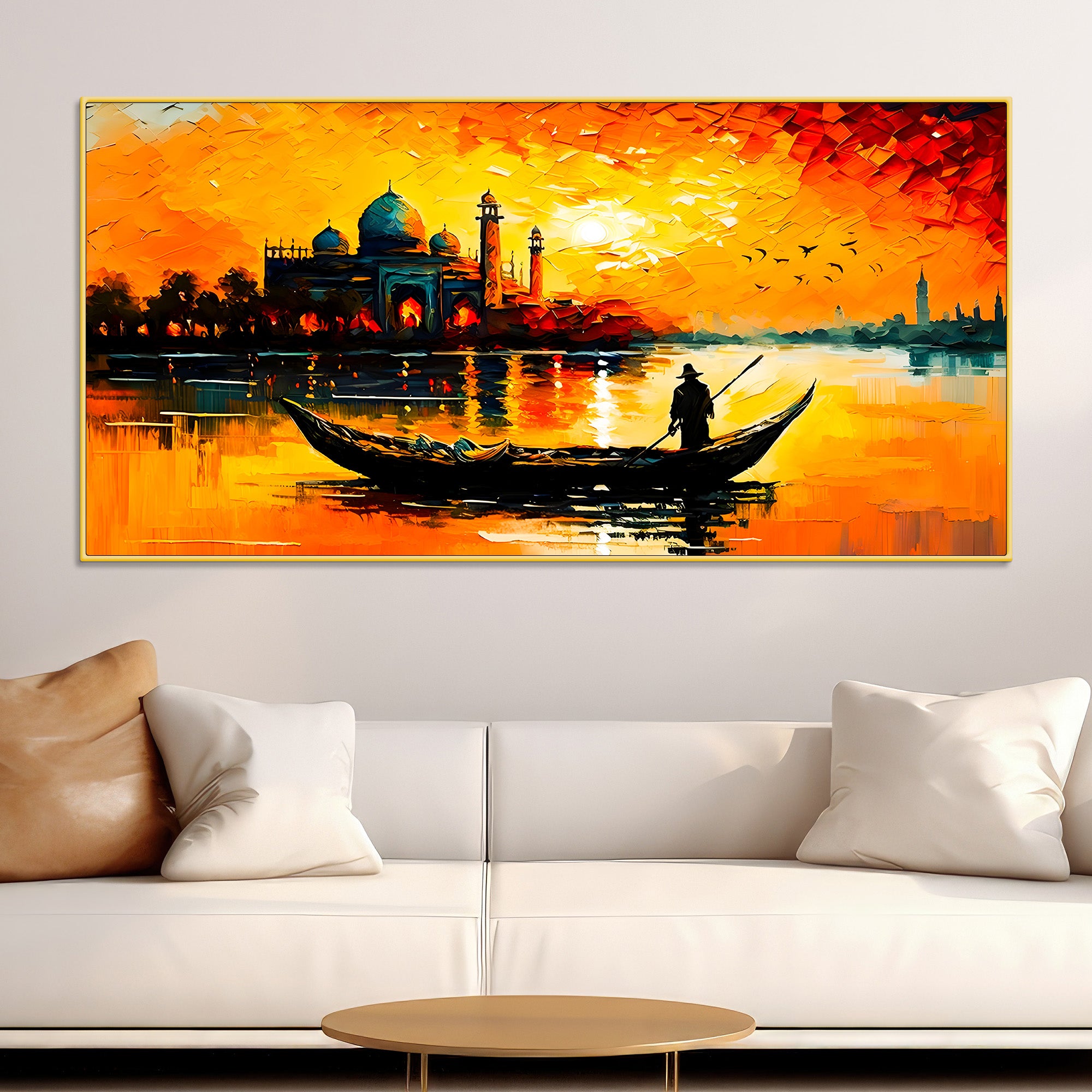 sunset-boat-wall-art-painting-for-stylish-home