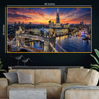 Sunset London City Floating Frame Crystal Painting
