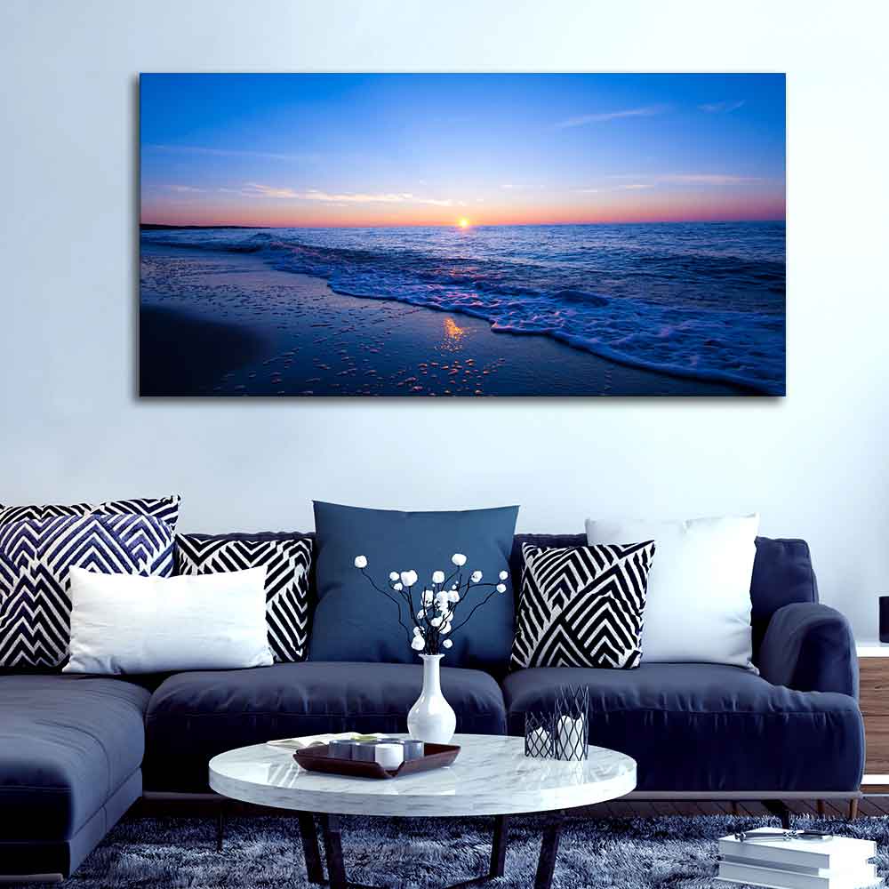 Sunset Sea Horizon Premium Canvas Wall Painting