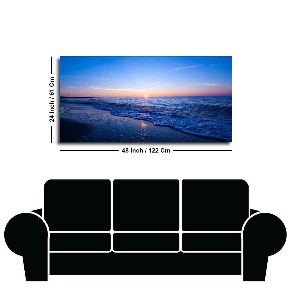 Sunset Sea Horizon Premium Canvas Wall Painting