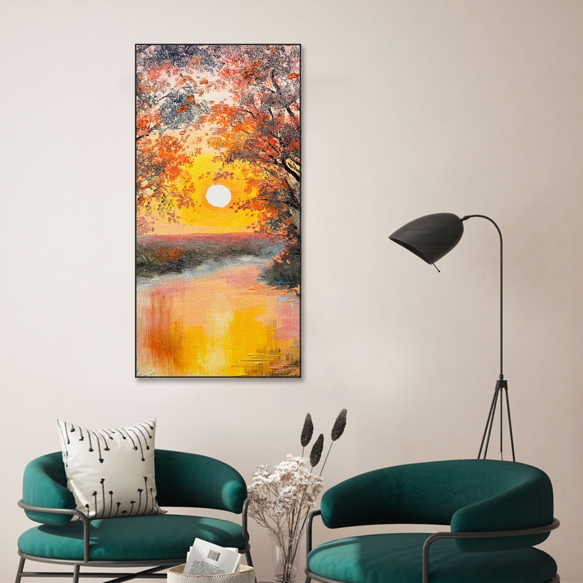 Sunset view Floating Canvas Wall Painting