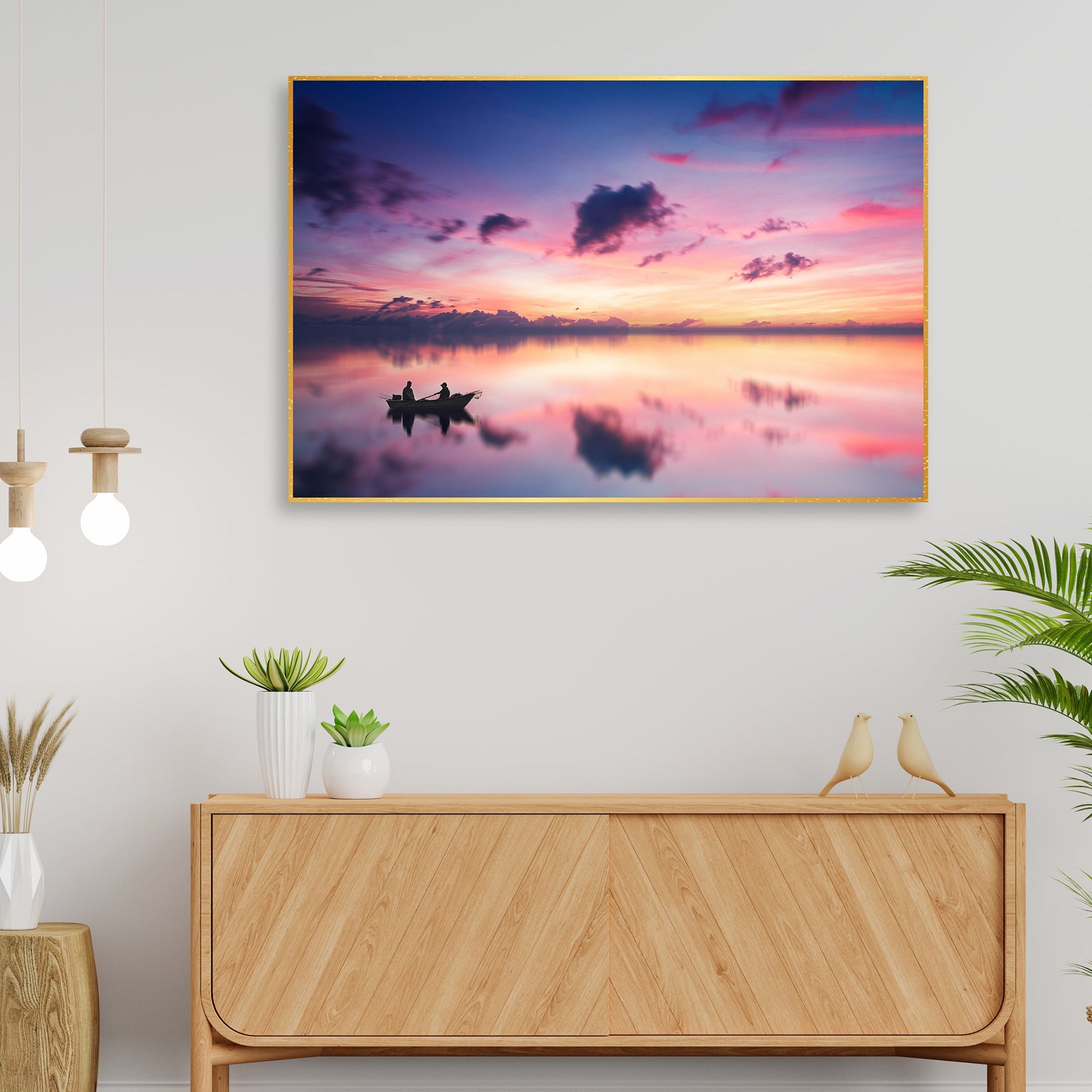 Sunset View of Horizon Floating Canvas Wall Painting