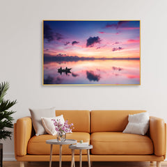 Sunset View of Horizon Floating Canvas Wall Painting