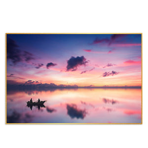 Sunset View of Horizon Floating Canvas Wall Painting