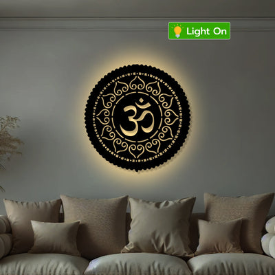 Symbol of Peace Om Circle Design Metal Art Wall Decor