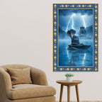 Symbol of Shiva’s Energy Floral Border Vertical Wall Painting