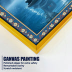 Symbol of Shiva’s Energy Floral Border Vertical Wall Painting