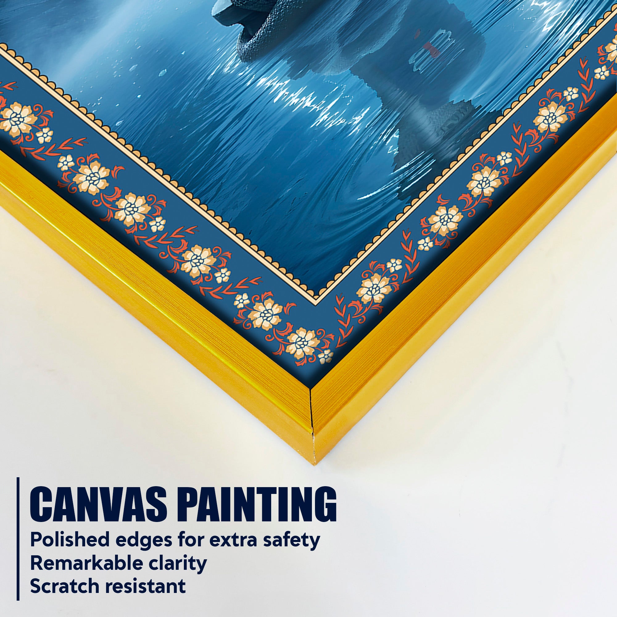 Symbol of Shiva’s Energy Floral Border Vertical Wall Painting