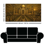 Taj Mahal at Sunset Golden Metallic Look 3D Canvas Wall Painting