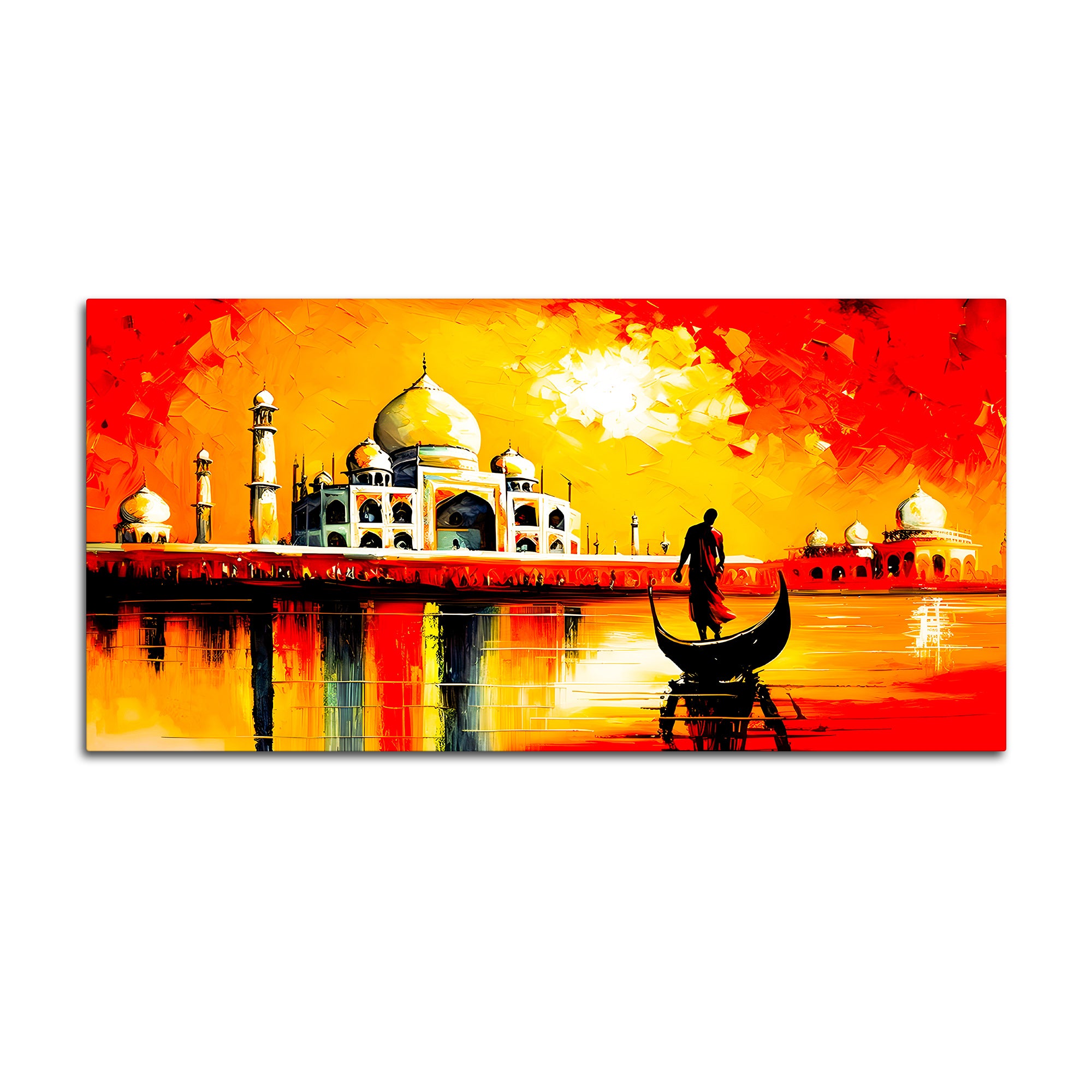 Taj Mahal Sunset Wall Art Painting for Home Decoration