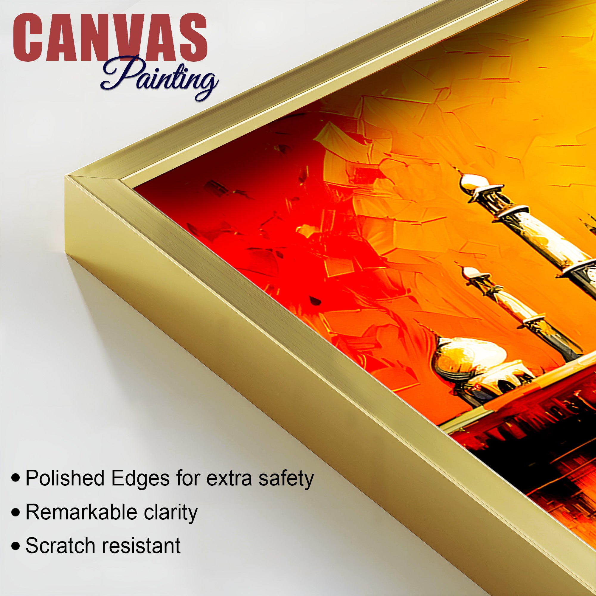 Taj Mahal Sunset Wall Art Painting for Home Decoration