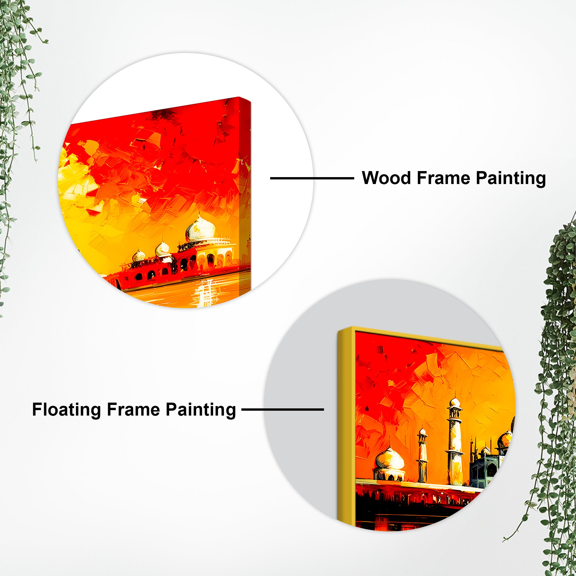 Taj Mahal Sunset Wall Art Painting for Home Decoration