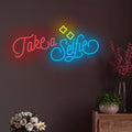 Take A Selfie Text Neon Sign LED Light