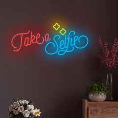 Take A Selfie Text Neon Sign LED Light