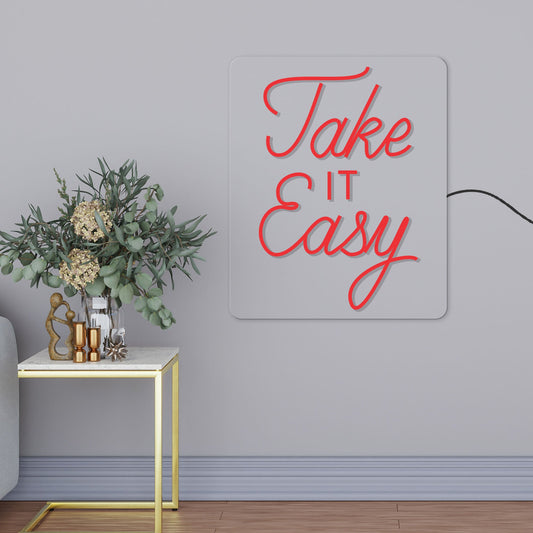 Take it Easy Text Neon Sign LED Light