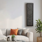 Tall Black 3D Wall Art Panel with Geometric Abstract Design
