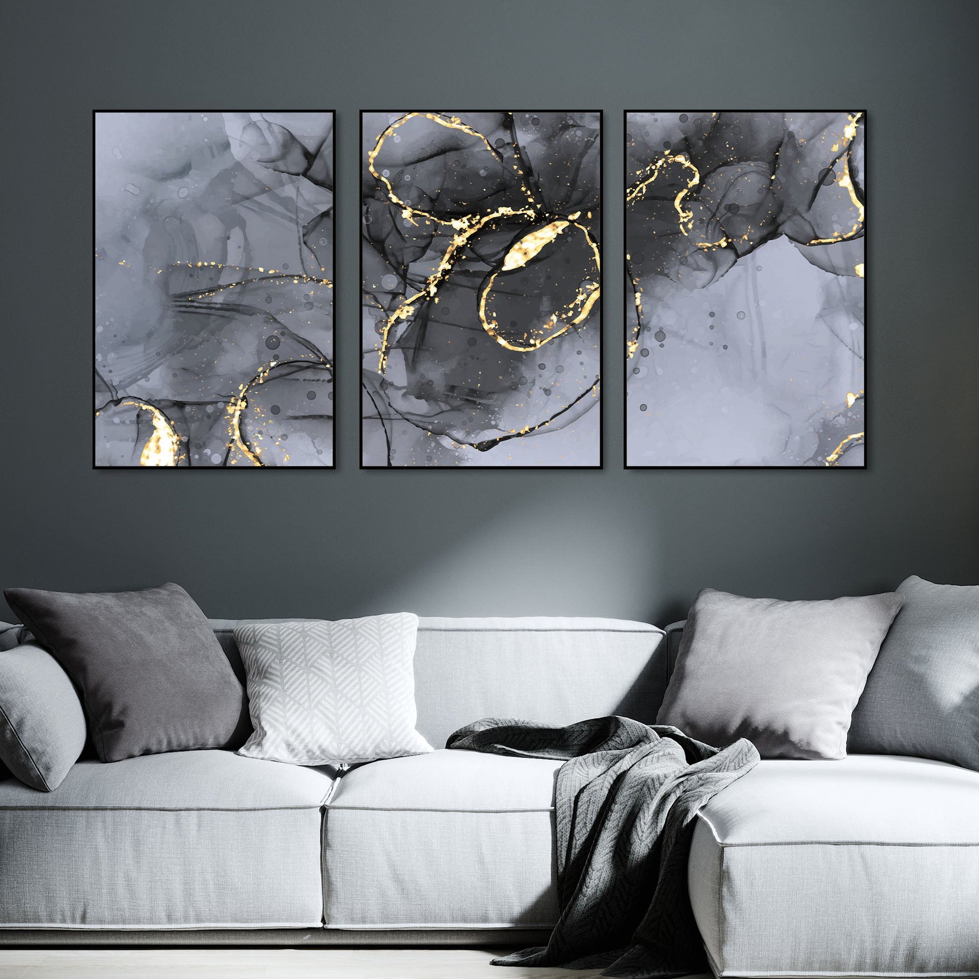 Tangled Design Floating Canvas Wall Painting Set of Three