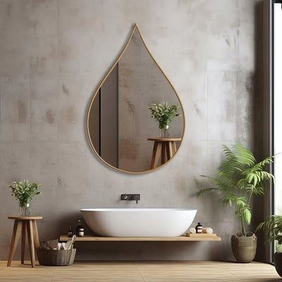 Teardrop Wall Mirror in Modern Black Frame
