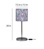 Teasing Giraffe Multicolor Printed Table Lamp with Silver Finish Base