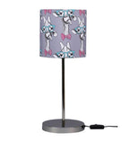 Teasing Giraffe Multicolor Printed Table Lamp with Silver Finish Base