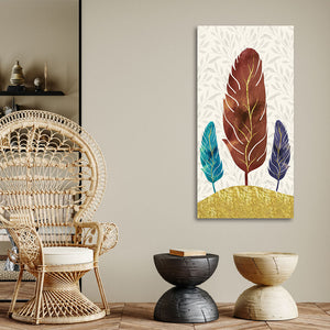 Textured Feathers Premium Canvas Wall Painting