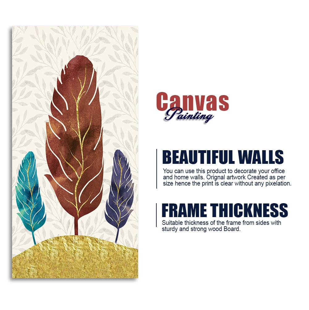 Textured Feathers Premium Canvas Wall Painting