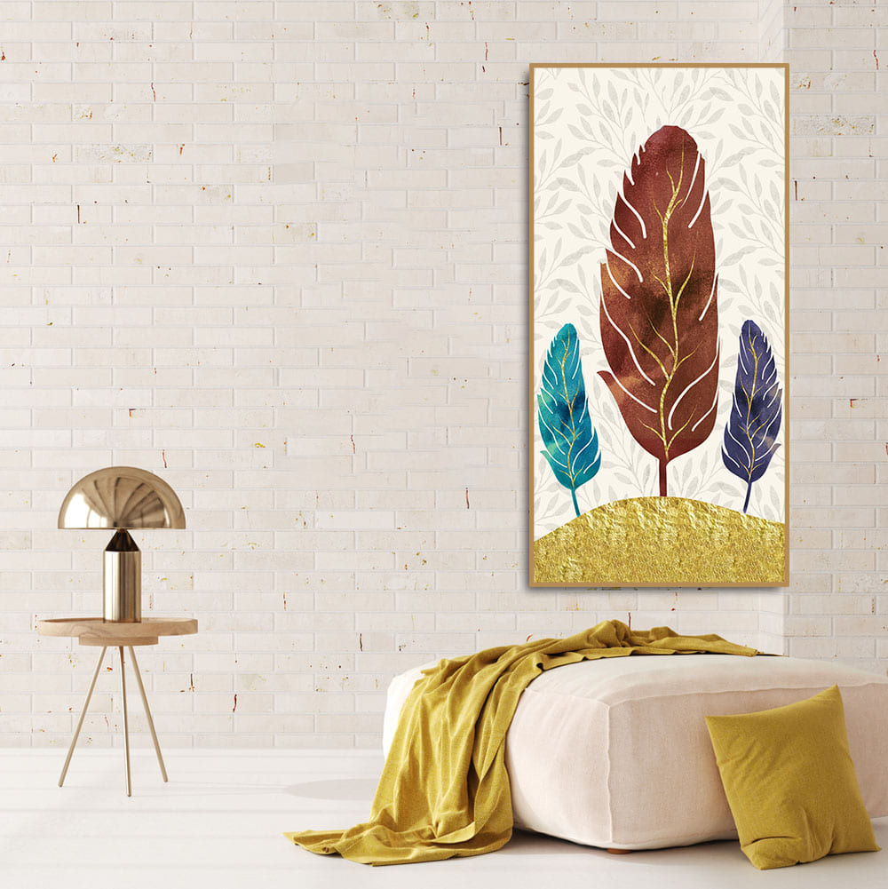 Textured Feathers Premium Canvas Wall Painting