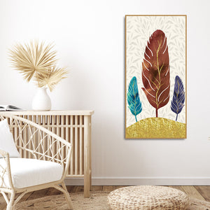 Textured Feathers Premium Canvas Wall Painting