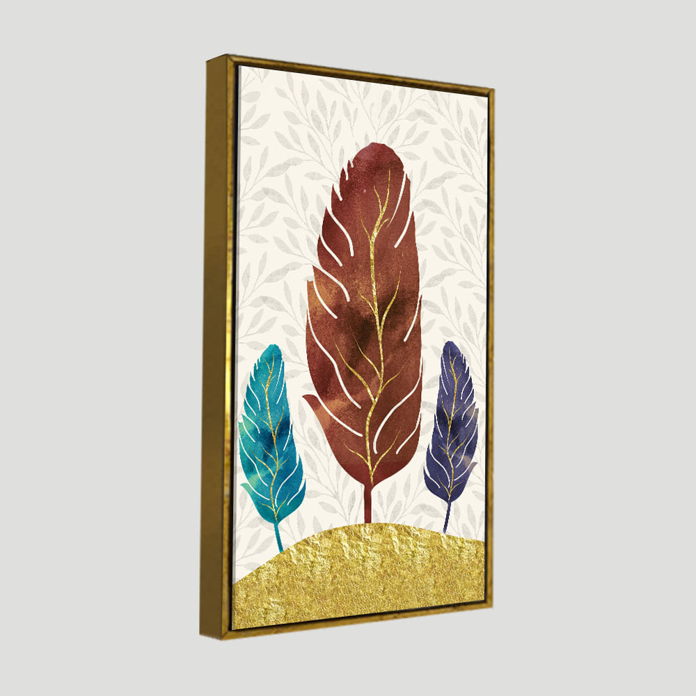 Textured Feathers Premium Canvas Wall Painting