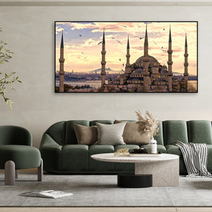 The Blue Mosque Premium Floating Frame Islamic Wall Painting