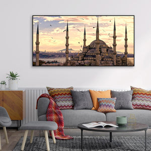 The Blue Mosque Premium Floating Frame Islamic Wall Painting