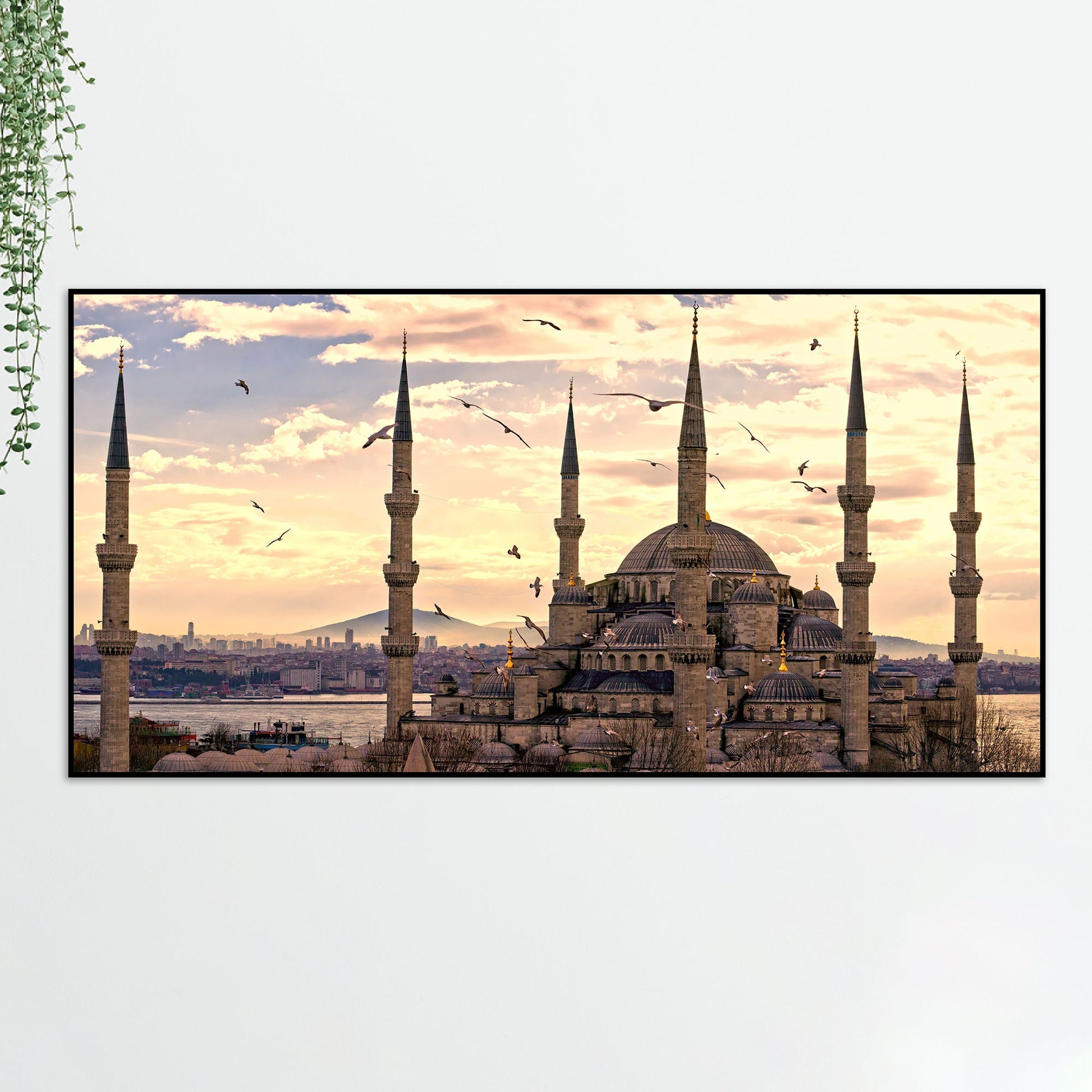 The Blue Mosque Premium Floating Frame Islamic Wall Painting