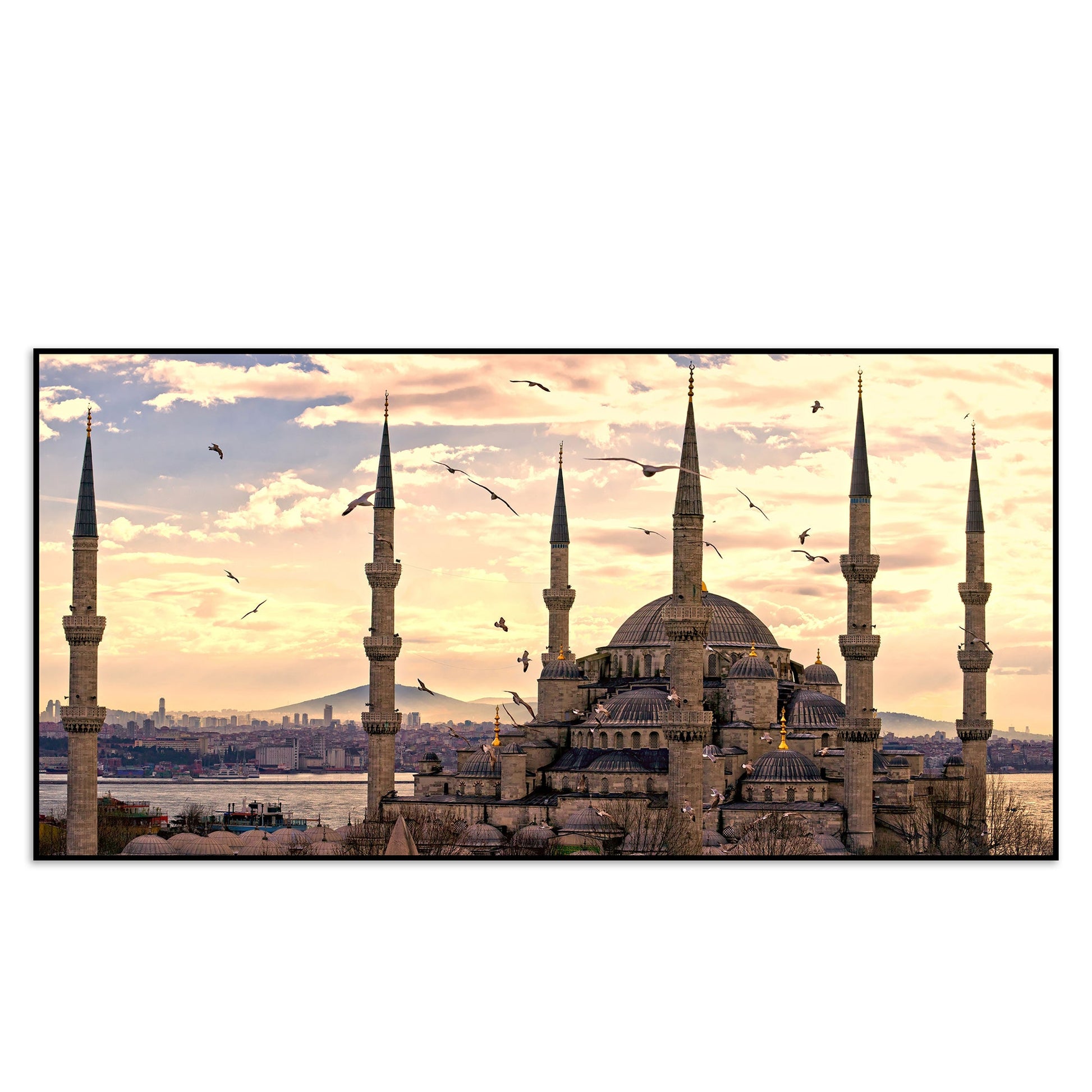 The Blue Mosque Premium Floating Frame Islamic Wall Painting