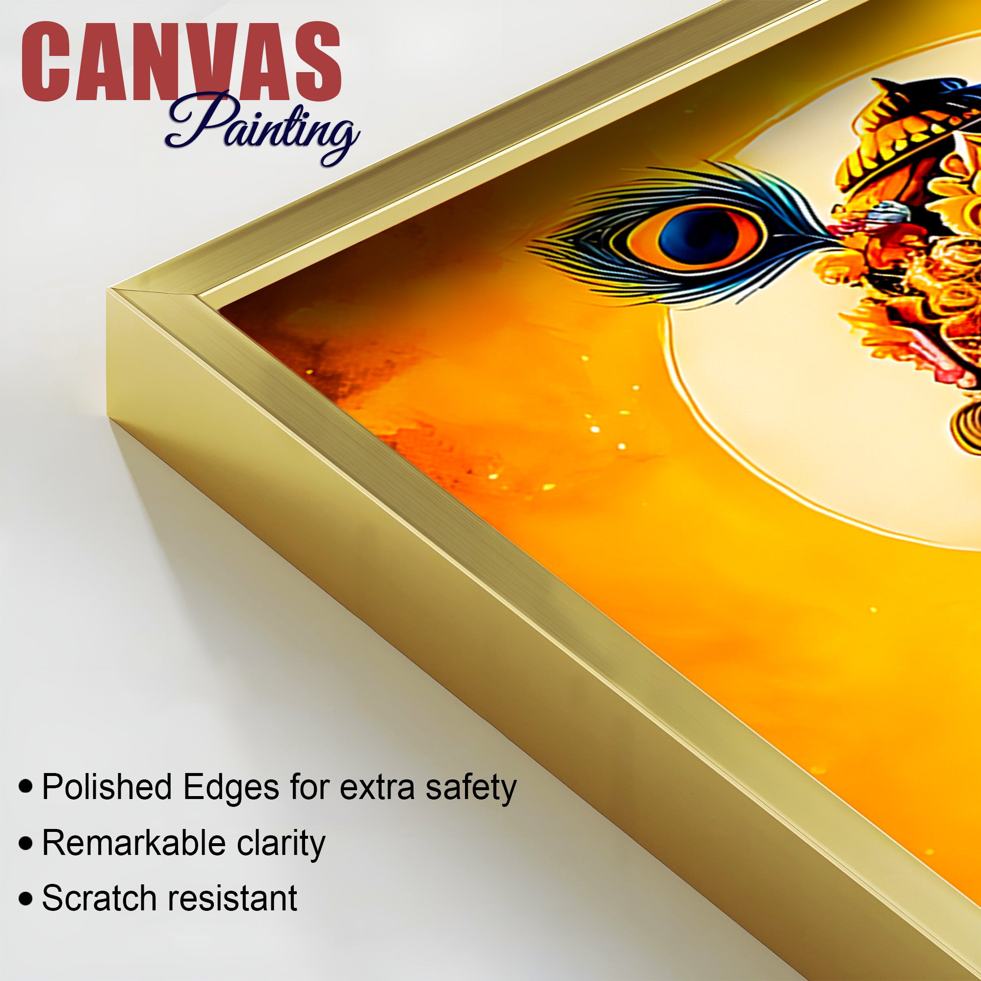 The Eternal Bond of Shri Radha Krishna Canvas Wall Painting for Home – Modern Spiritual Wall Decor