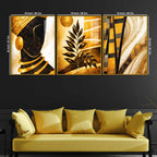 The Gilded Queen Acrylic Floating Frame Wall Painting Set of 3