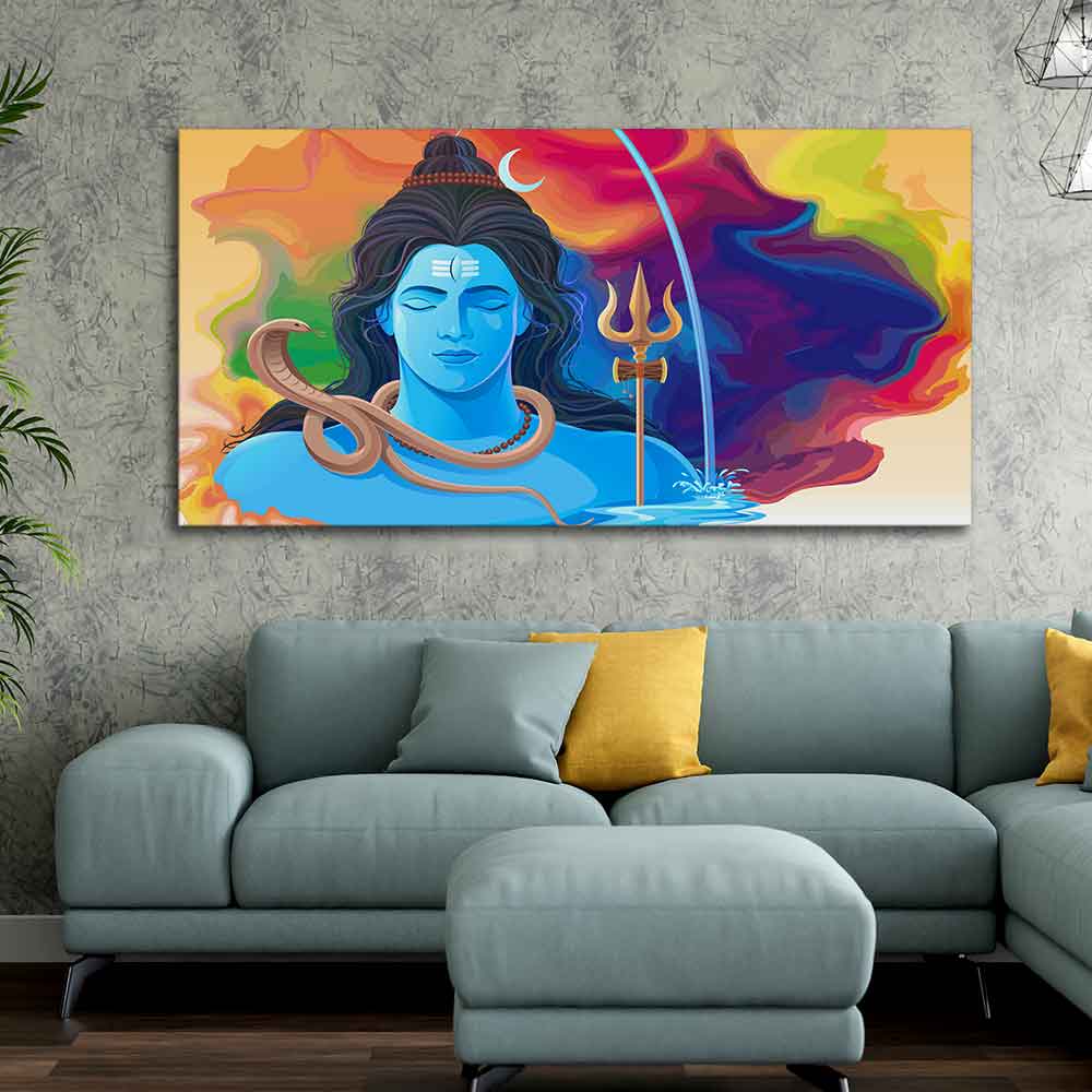 The God of Destruction Lord Shiva Wall Painting