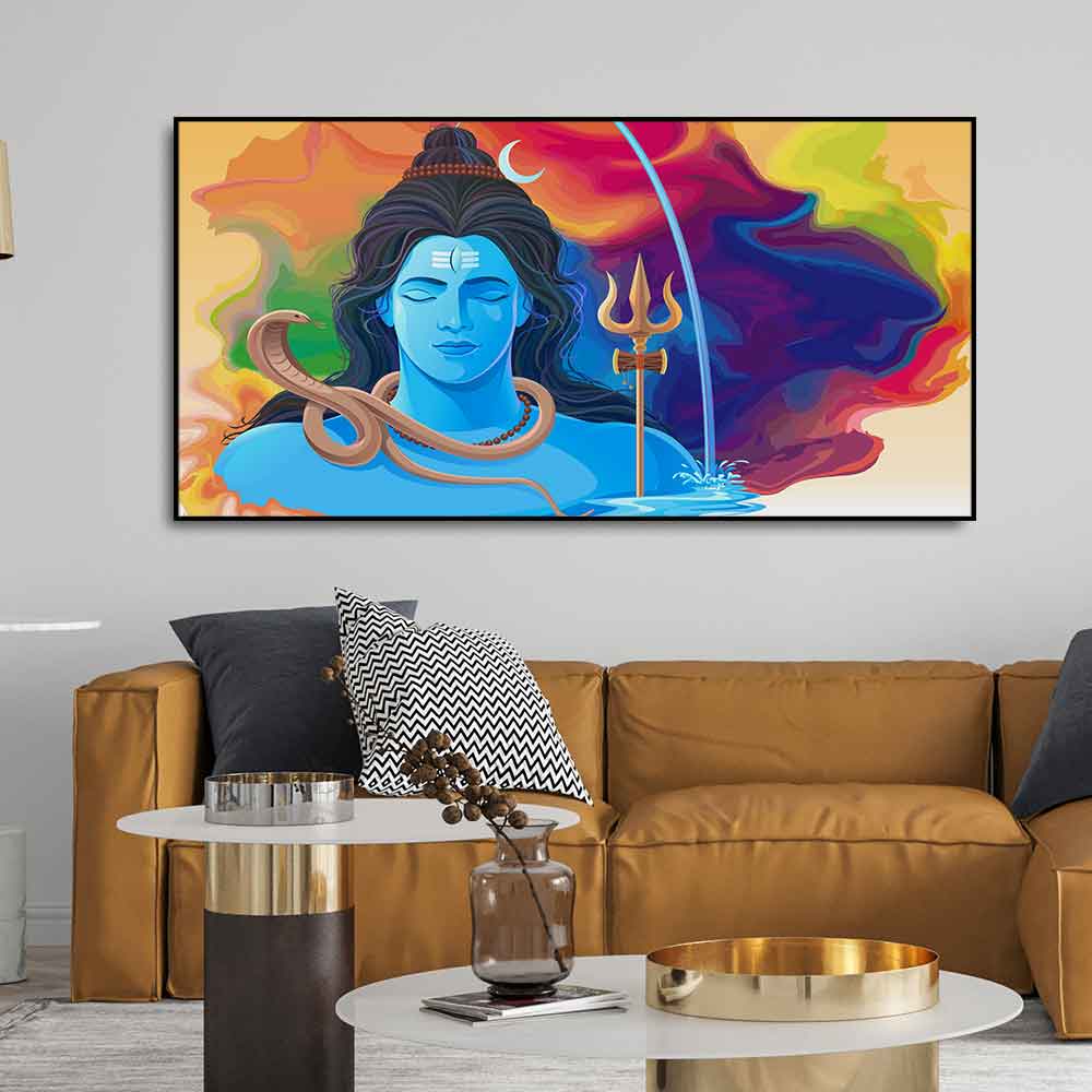 The God of Destruction Lord Shiva Wall Painting