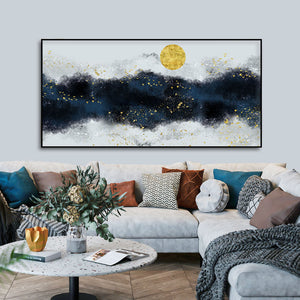 The Golden Moon Modern Abstract Art Canvas Wall Painting