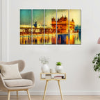 The Golden Temple Canvas Wall Painting Set of Five