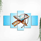 The Holy Book Quran Sharif Wall Painting Set of 5