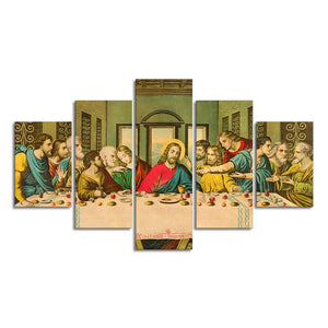 The Last Supper of Christ in Church Wall Painting of Five Pieces