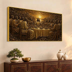 The Last Supper of Jesus Christ Metallic Look 3D Canvas Wall Painting
