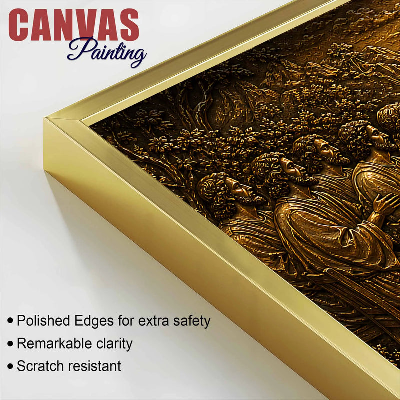 The Last Supper of Jesus Christ Metallic Look 3D Canvas Wall Painting