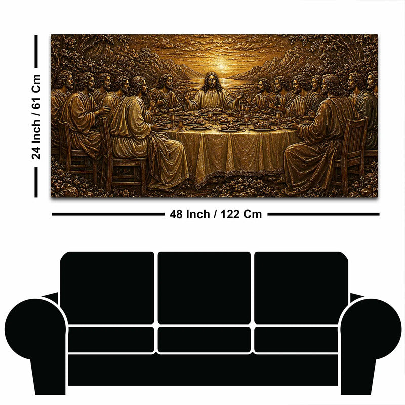 The Last Supper of Jesus Christ Metallic Look 3D Canvas Wall Painting