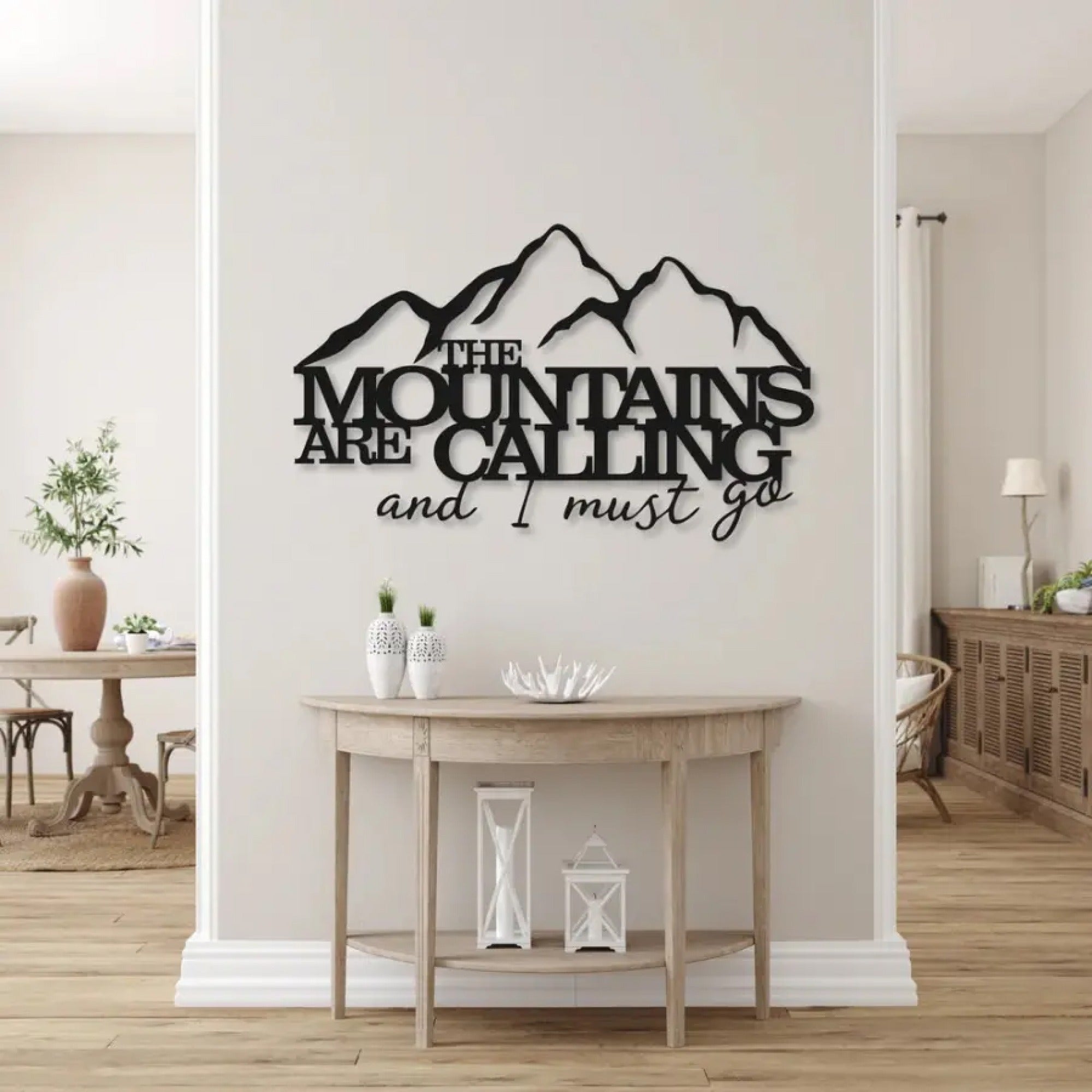 The Mountains are Calling Metal Art Wall Decor