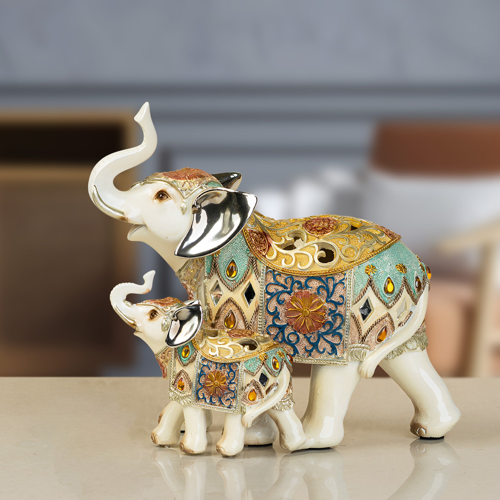 The Rajasthani Royal Elephant with Baby Elephant