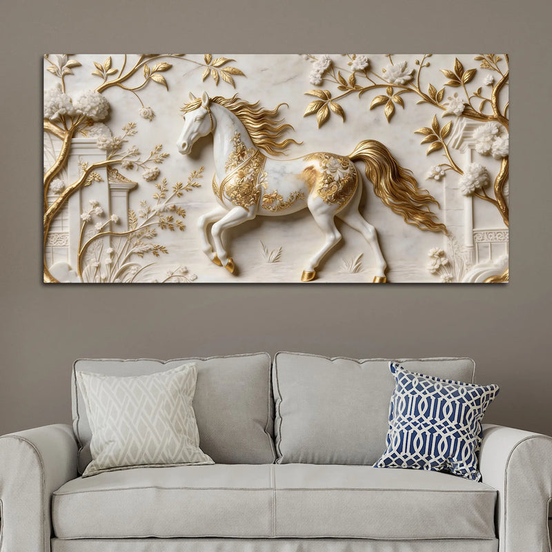 The Royal Horse 3D Canvas Wall Painting